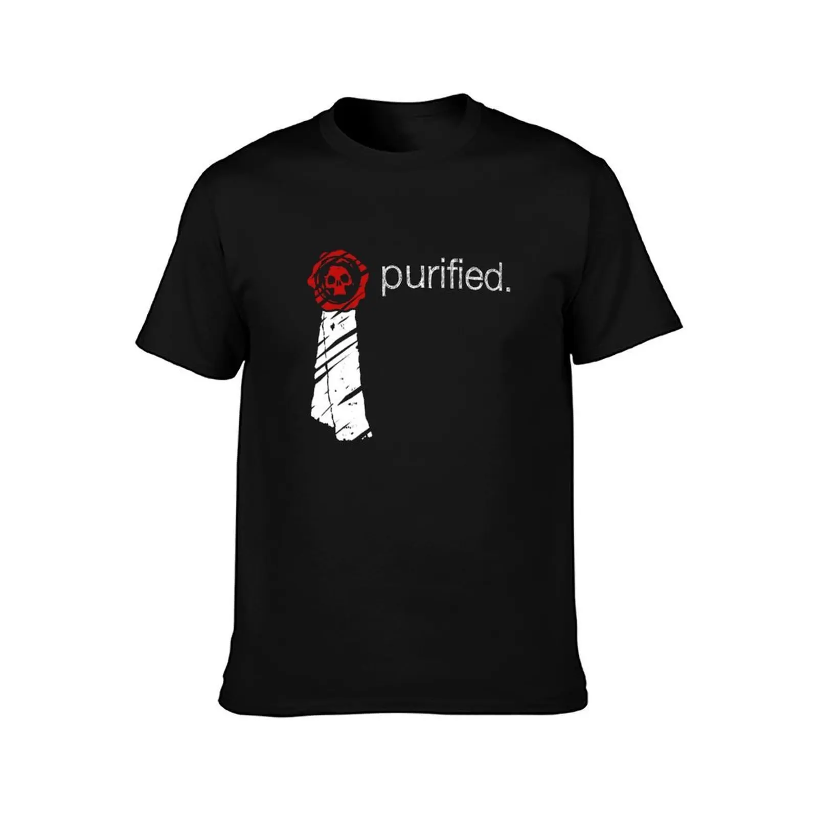 Purity Seal T-Shirt, Summer Casual Cotton Tee, Oversized Streetwear Tops, Vintage Graphic Print, Loose Fit Short Sleeve