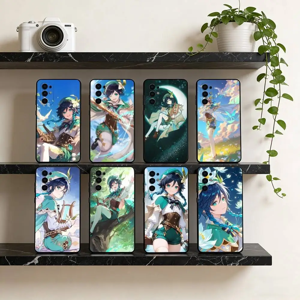 Genshin Impact Venti Phone Case For Samsung S25,S24,S21,S22,S23,S30,Ultra,S20,Plus,Fe,Lite,Note,10,Black Cover