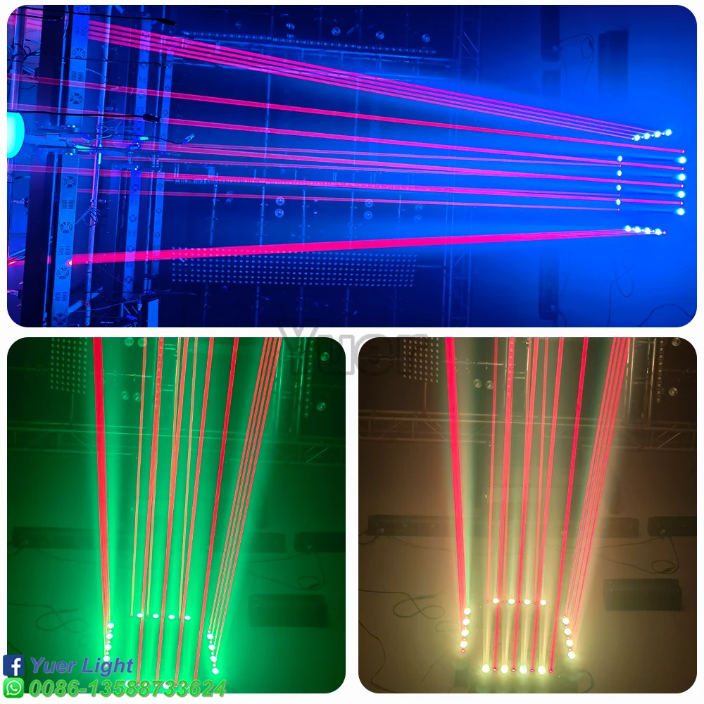 Nieuwste 4X5W Rgb Full Color Led + 4 Ogen Lasereffect Licht Dmx512 Disco Dj Muziek Feeststraal Licht Trouwbar Club Xmas Rode Laser