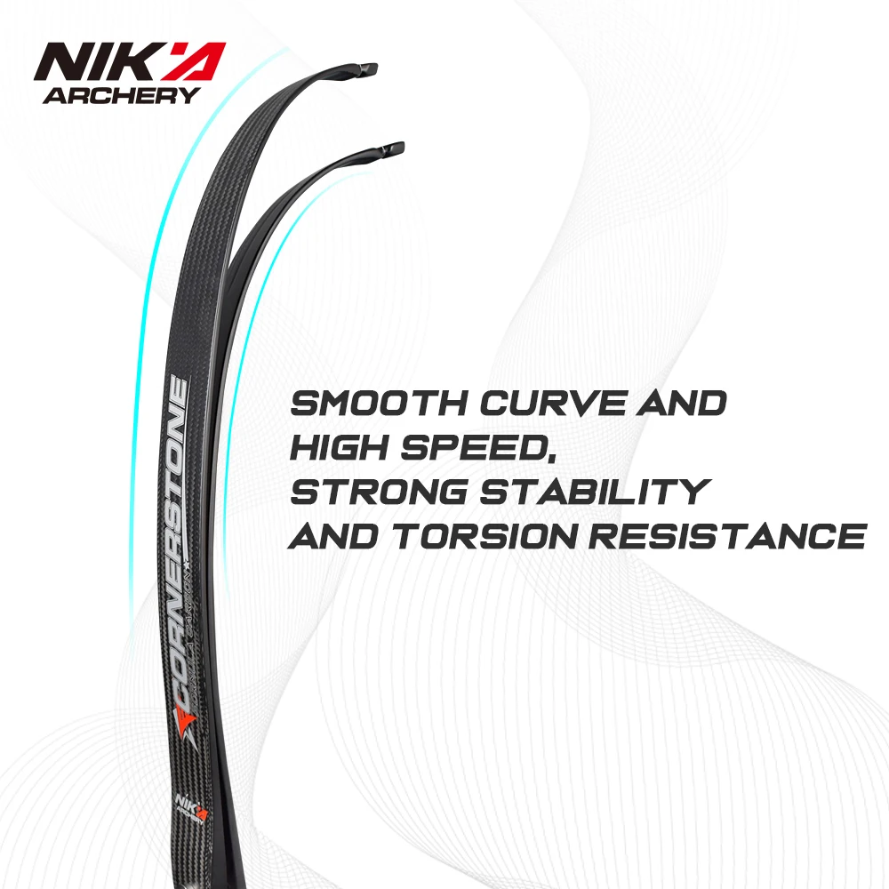 Imagem -05 - Carbon Fiber Recurve Bow Limbs para Iniciantes Take Down Limb Cornerstone 20 de Conteúdo de Fibra de Carbono c1 Nika 68 Par