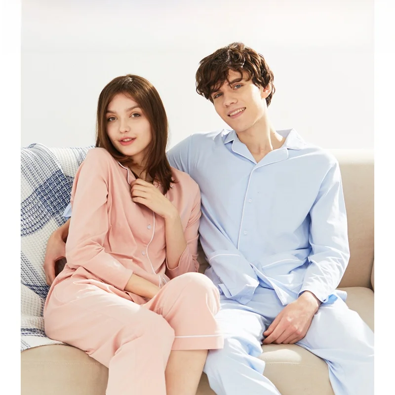 cotton-pajamas-set-for-couples-home-clothes-long-sve-thin-casual-leisure-nurse-sle-spwear-with-flip-collar