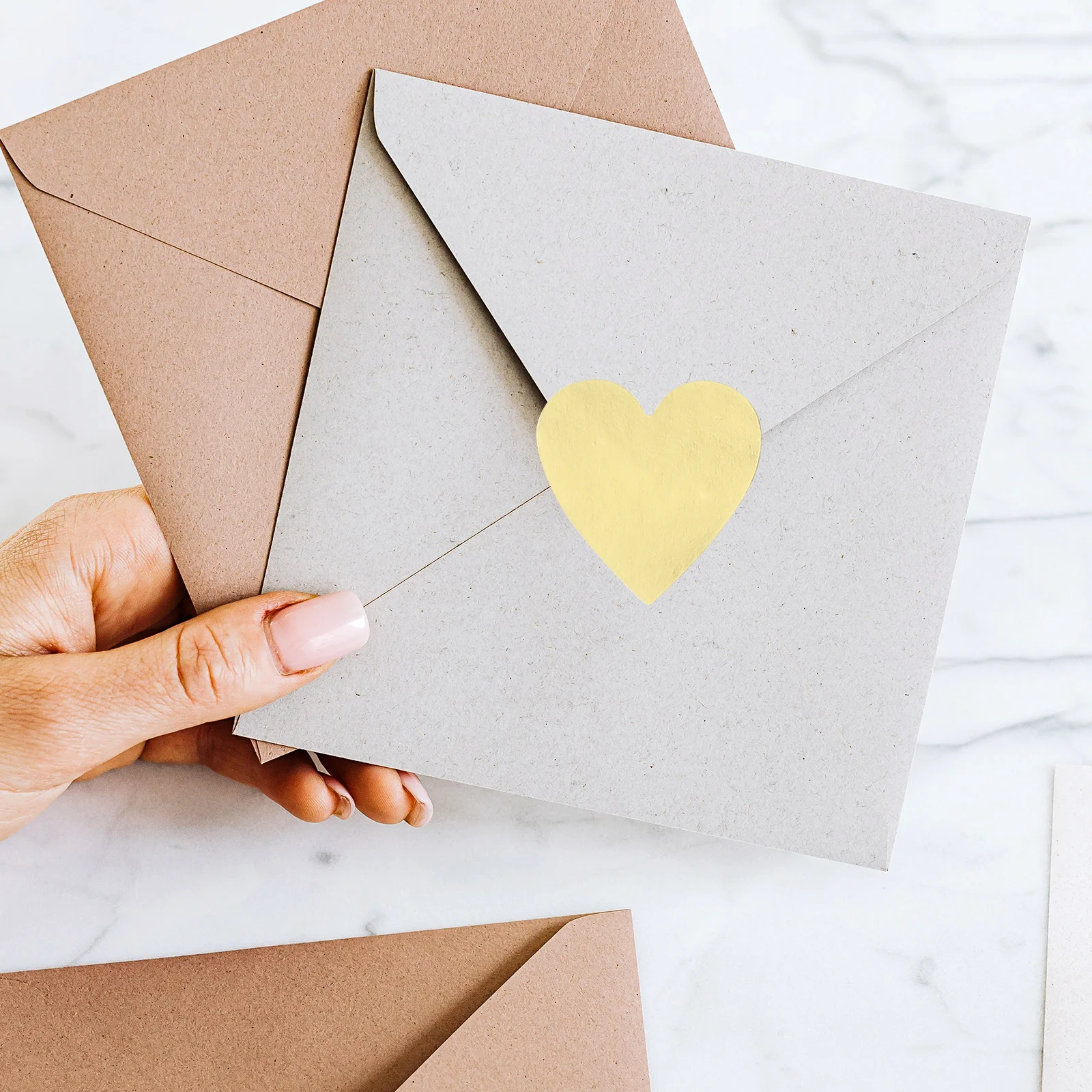 2 Rolls Heart Seal Gift Sticker Decorative Stickers for Packaging Wedding Small Business Card Envelopes