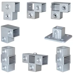 OD 30x30mm Square Tube Connection Piece  Aluminum Alloy Elbow Three-way Square Pipe Fixed Joint Storage Rack Rack