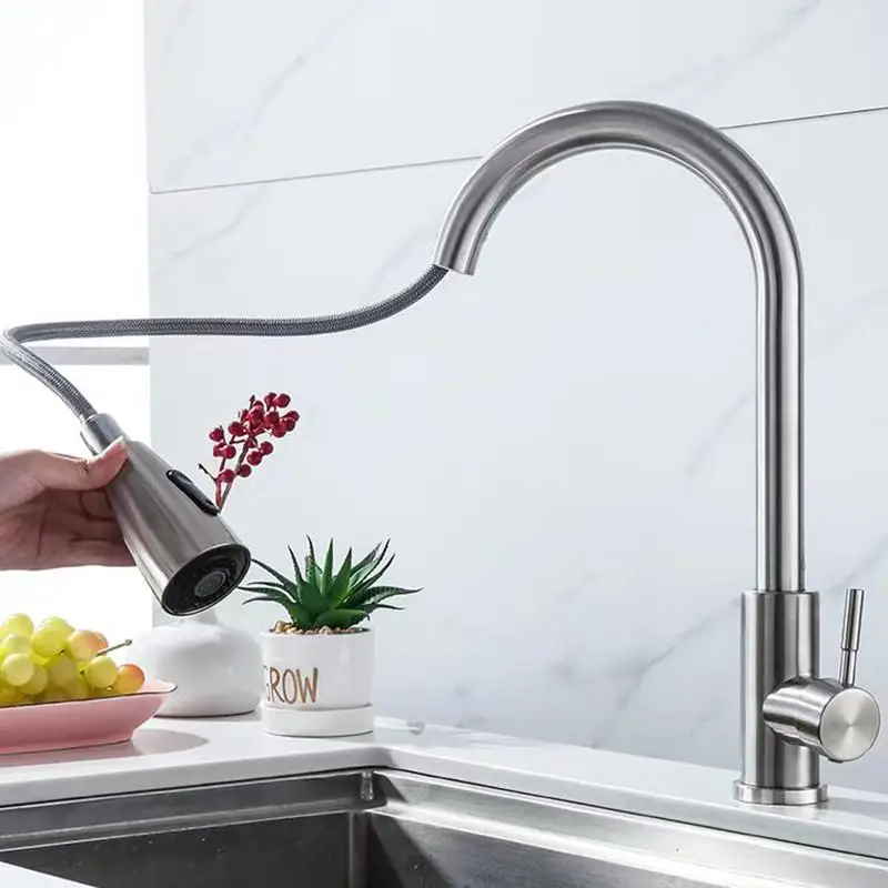 

Brushed Kitchen Faucet Cold Water Sink Faucet 360 Degree Rotatable Kitchen Faucet Sprayer Head Attachment Kitchen Tap Head