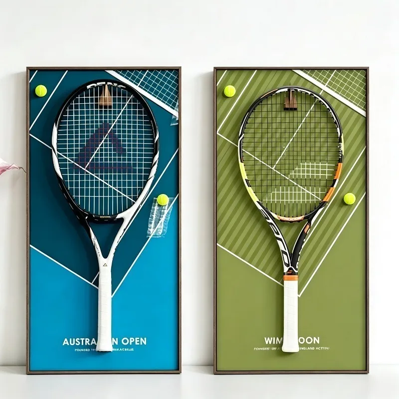 Tennis Racket Display Frame Wall-mounted Tennis Rackets Photo Frames Home Walls Decor Sports Accessories Collection Stands view 2