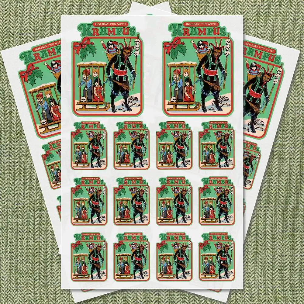 

Набор наклеек Fun With Krampus, высококачественные печатные и вырезанные наклейки, мультяшные наклейки