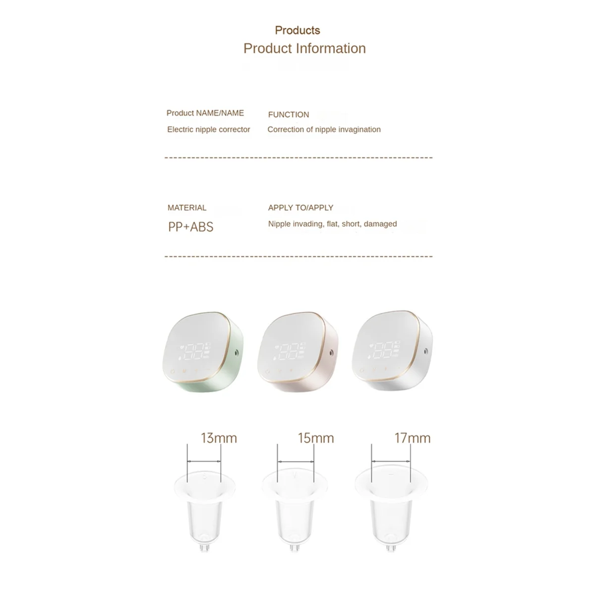 Portátil elétrico invertido mamilo Corrector, planas e invertidas mamilos com facilidade para ajudar a amamentação-A