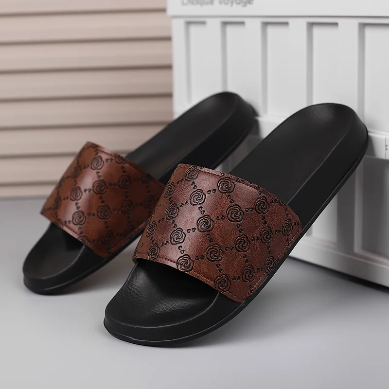 

Plus Size Men One Strap Slides Fashion Outdoor Wear Soft Sole Non Slip Lightweight Breathable Summer Beach Slippers