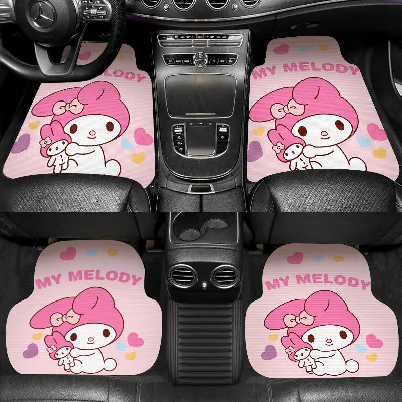 Sanrio My Melody Kuromi Universal Car Foot Pads Car Use Carpet Four Seasons Anti-Slip Resistant To Dirt Inside The Car Decorate