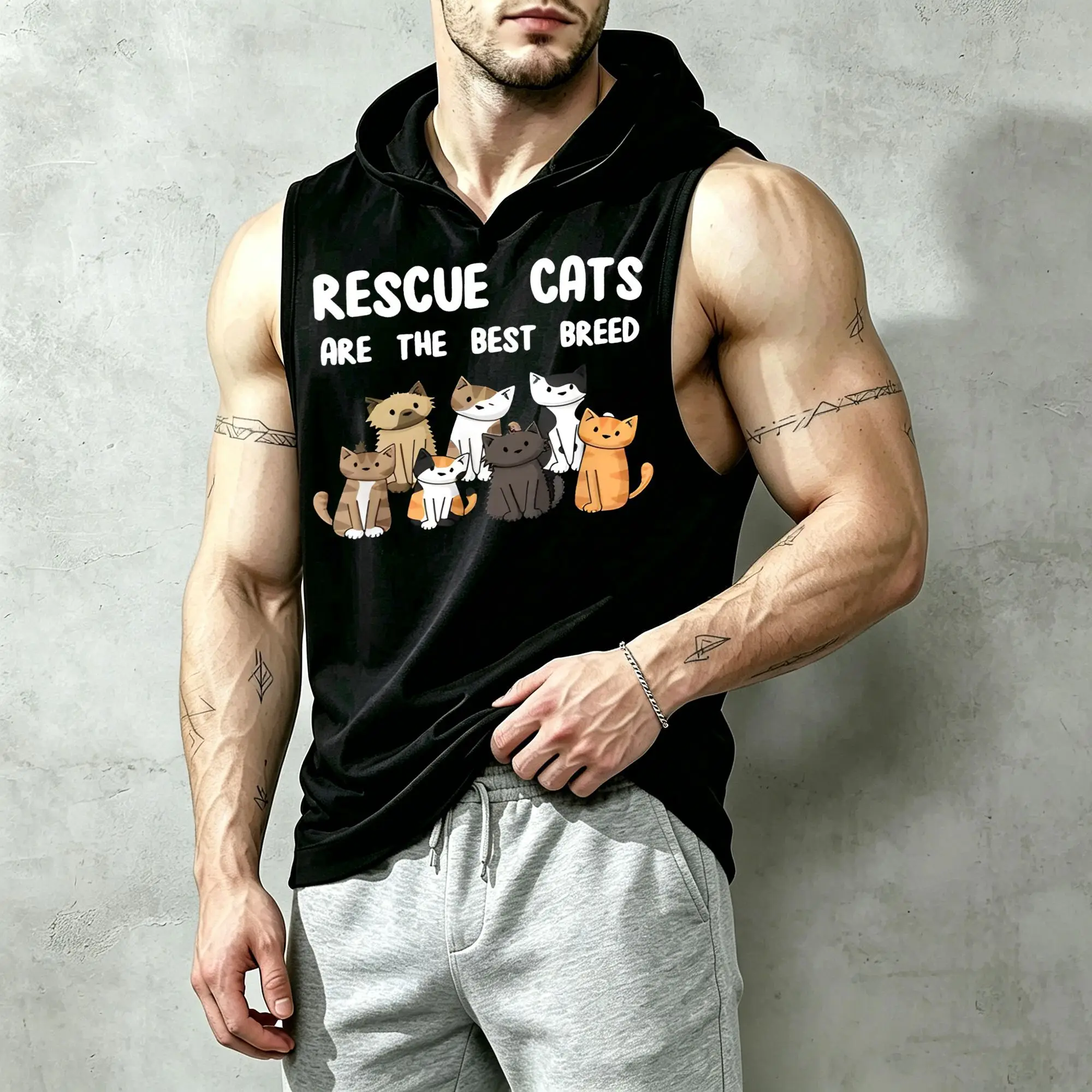 Rescue Cat Illustration: Rescue Cat Is the Best Breed, Breed Promotion Slogan