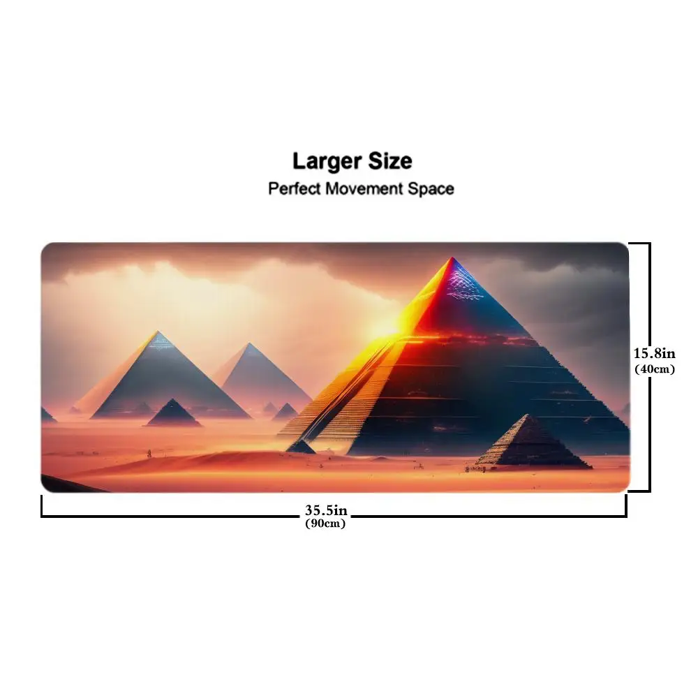 kunstpiramide Muismat Spelaccessoires toetsenbordpad XXL grote vergrendelingsrand 900X400 mm tafelmat Gaming muismat