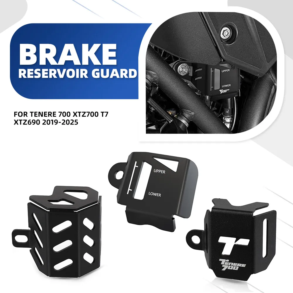 

For Yamaha Tenere 700 XTZ700 T7 XTZ690 2019-2025 Motorcycle Accessories Rear Brake Pump Fluid Tank Oil Cup Reservoir Guard Cover