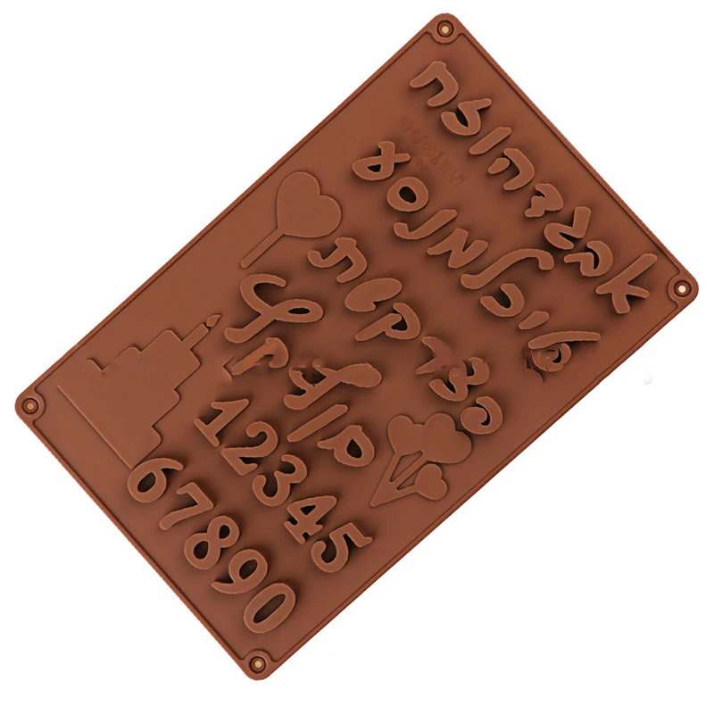 1Pc 3D Hebrew Letters Silicone Chocolate Mold DIY Cake Accessories Molds Kitchen Ice Cubes Biscuit Pastry Manual Baking Mould