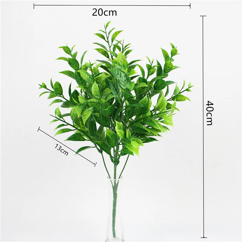 7-takken Groene Kunstplanten Watergras Plastic Faux Perzisch Gras Varenbloem Wandaccessoires Tuinstruiken Home Decor