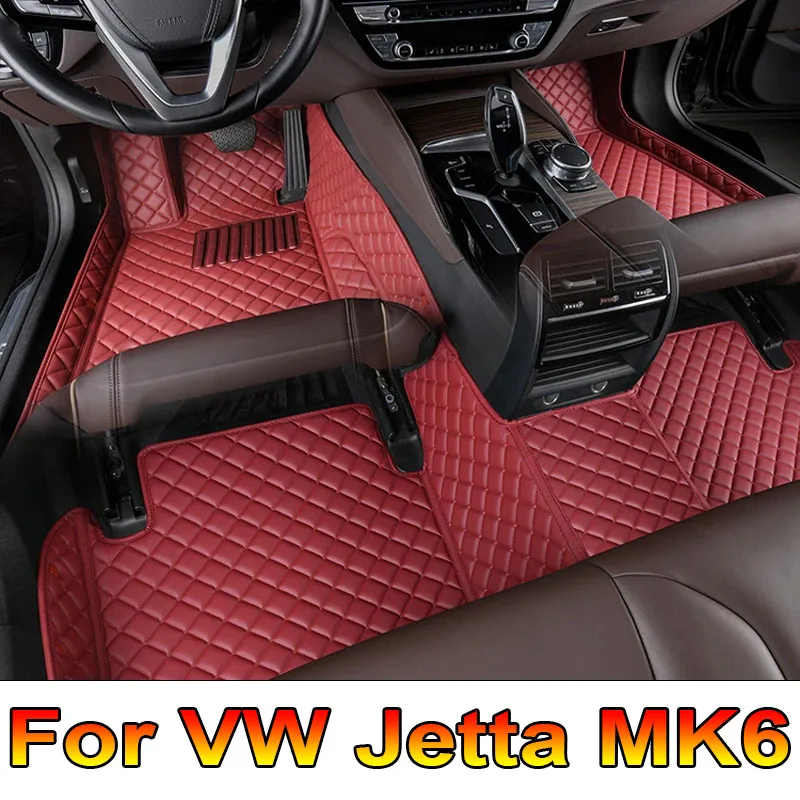 Car Floor Mats For VW Jetta MK6 2011-2016 Auto DropShipping Center Interior Accessories 100% Fit Leather Carpets Rugs Foot Pads