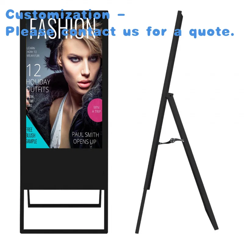 

custom.Foldable Portable Easy-carry Moveable Poster Digital Signage LCD Advertising Display Street Food Kiosk/car/store/mall
