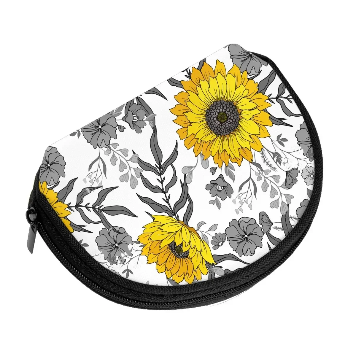 Sunflowers Cute graphics Coin Purse Ladies Shopping Portable Silver  Bag Travel Mini Credit Card ID   Gift