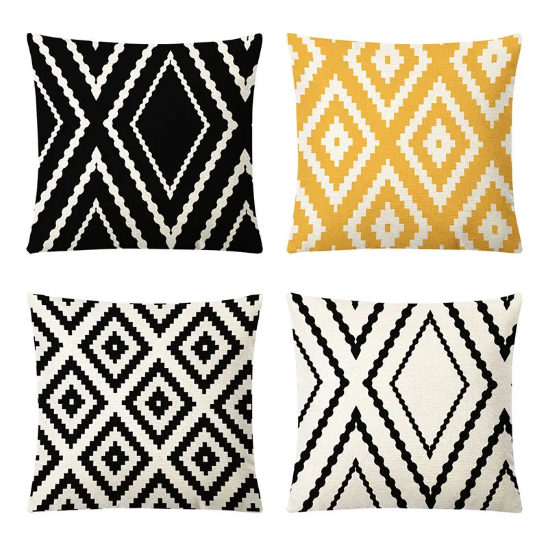 Linen Geometric Pillow Cover Nordic Home Decoration Pillow Office Car Cushion Pillow Home Decoration Pillowcase