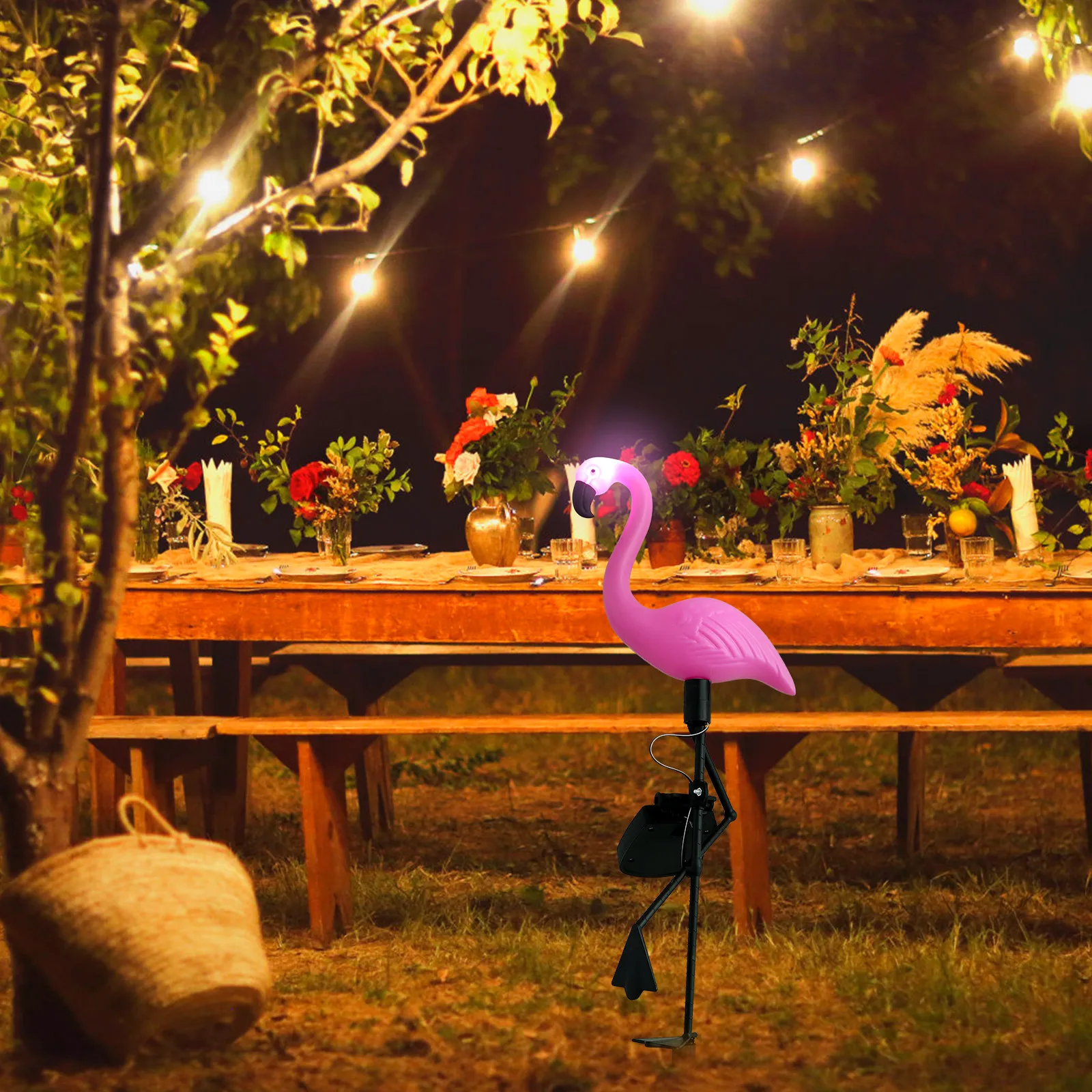 

Solar Flamingo Lamp Outdoor Decor IP44 Waterproof Garden Stake Garden Stake Lights Light Solar Powered Energy Saving