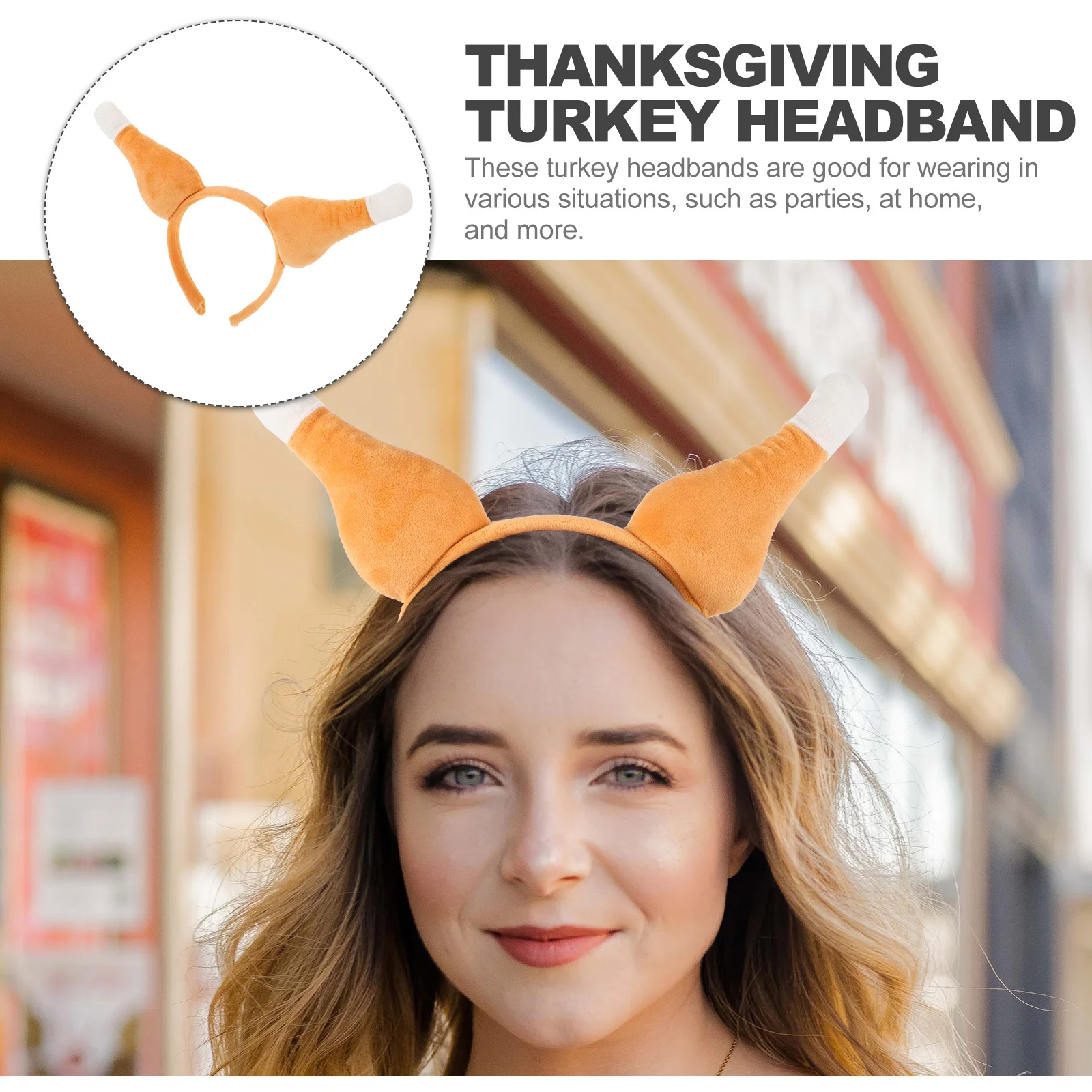 

Turkey Leg Headband Thanksgiving Party Costume Hair Accessory For Adults Lightweight Fun Headdress Decorative Photo