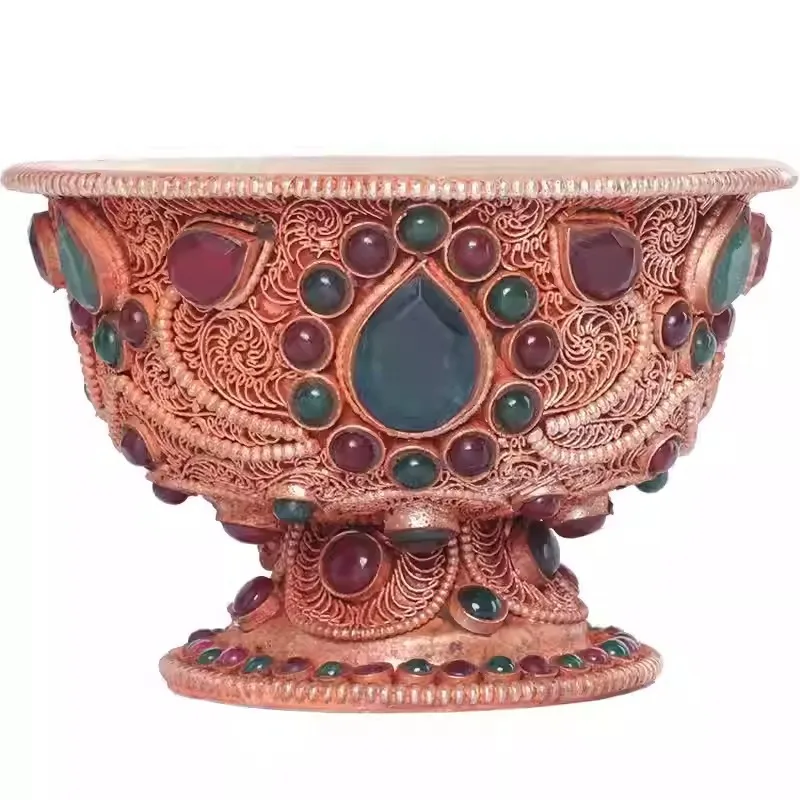 Brass for Buddha  Handmade filigree  bowl Guanyin Bodhisattva holy Buddha front