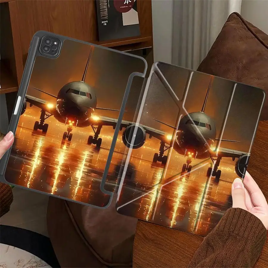 

_Creative Plane Pattern Tablet Case For iPad Mini 6 7 Air 4 5 M3 M2 M4 11inch Pro 2025 Pro 11th 10th 9th 8th 7th 12.9inch Holder