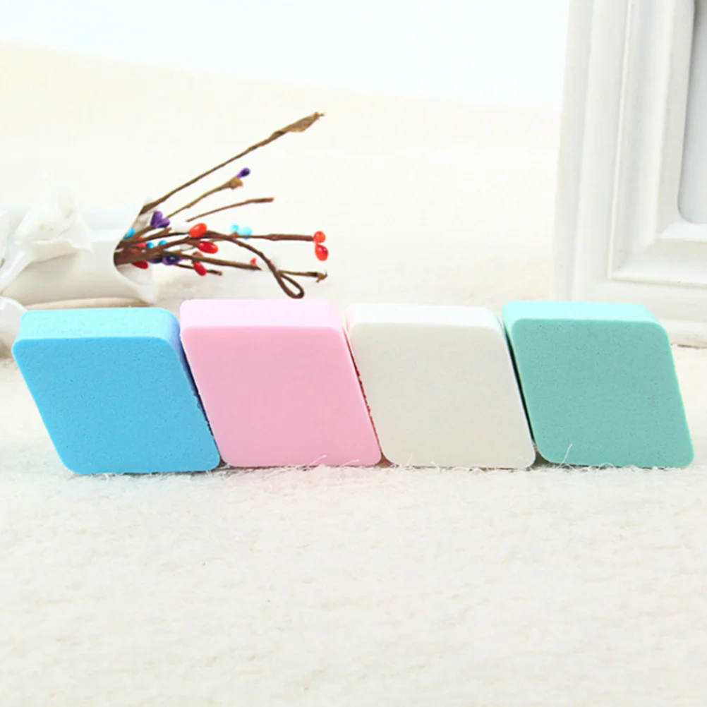 Esponja de polvo de cuatro colores, Material Premium, seguro, delicado, agradable para la piel, aplicación de maquillaje, herramienta para esponjar el polvo facial, 4 Uds.