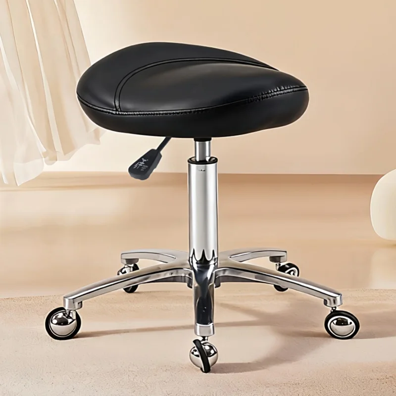 

* Rolling Salon Stool comfort Classic Barber Saddle Low Stool Chair Use for Salon Hairdresser