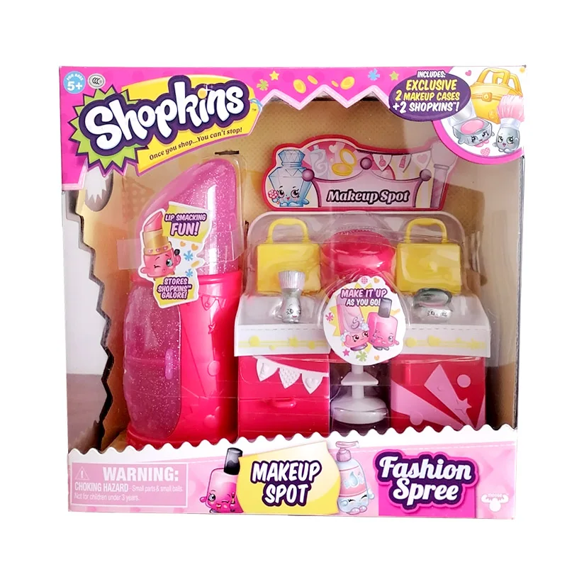 MOOSE Shopkins Makeup Spot Cute Fashion Spree Carry Compact Playset Brinquedo para Meninas Presentes de Aniversário