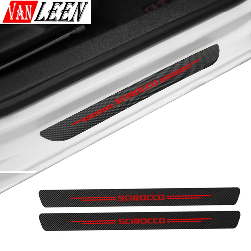 4PCS Carbon Fiber Car Door Trim Decals Sticker For VW GTI R Scirocco Jetta Passat B7 B6 B8 GOLF 7 MK7 MK5 MK6 POLO 6R 6C 9N 9N3