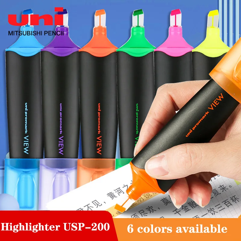 Uni USP-200 Perspective Highlighter Creative Slant Head Markers Student Notes Drawing Graffiti School Supplies Cute Stationery