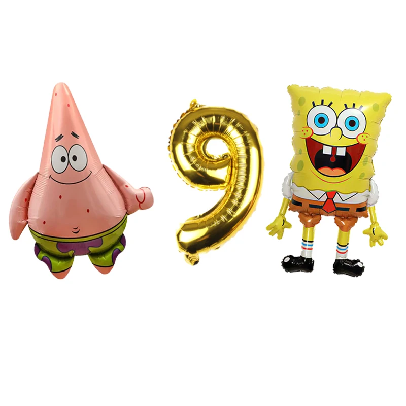 SpongeBob Schwammkopf Charakter-Luftballons Niedliche Cartoon-Partyballons für Jungen Mädchen Geburtstagsfeier-Dekorationen – Detail 9
