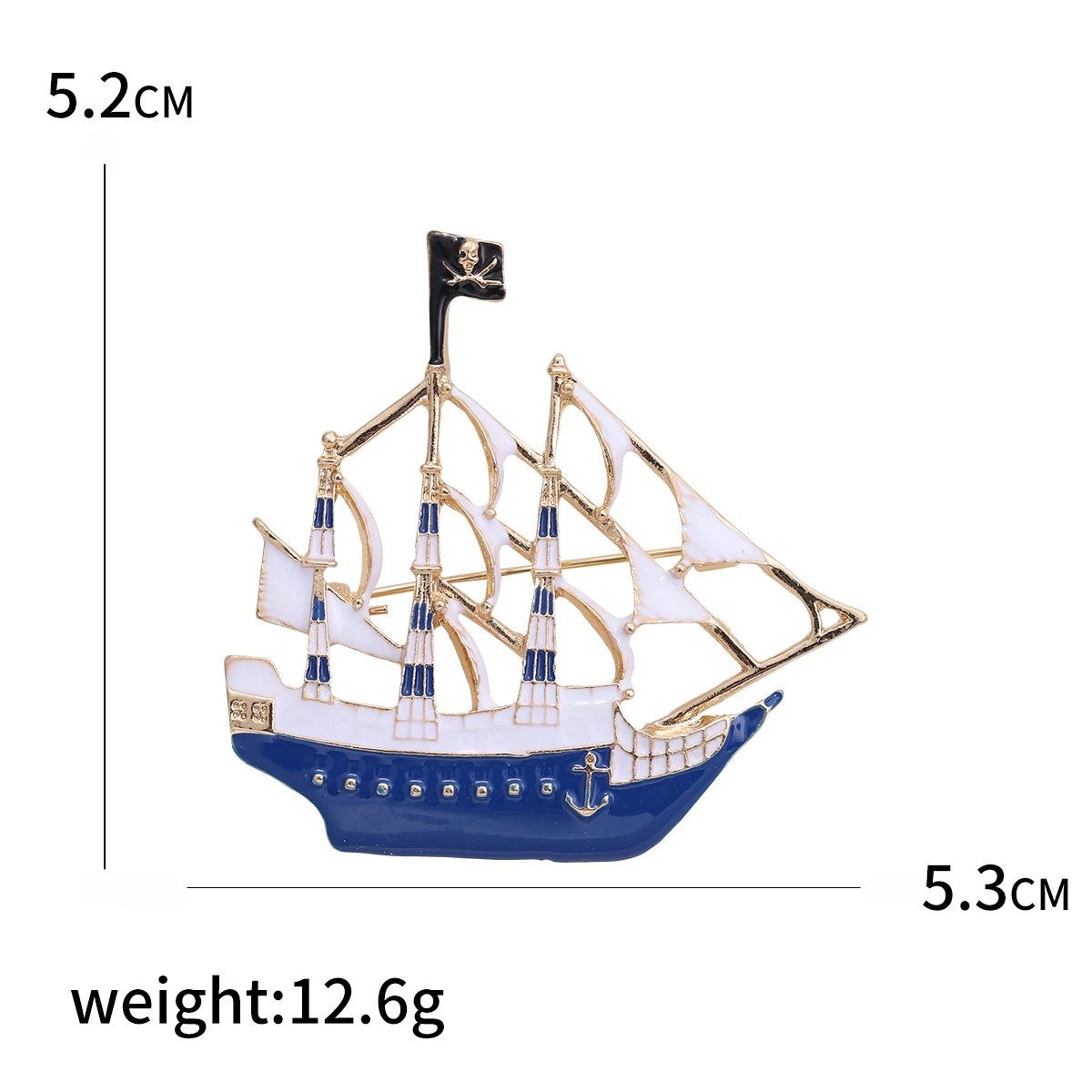 Beaut&Berry Enamel Sailboat Brooches for Women Unisex Boat Pins Casual Party Accessories New Luxury Gifts Friends Decoration