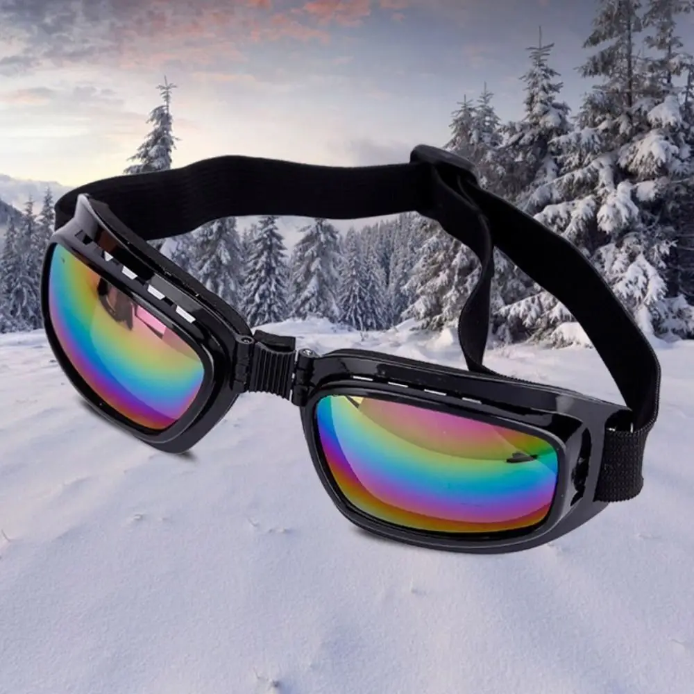 Sports Goggles Windproof Cycling Glasses Vintage Dustproof Snowboard Goggles Foldable Multifunctional Motorcycle Glasses Riding