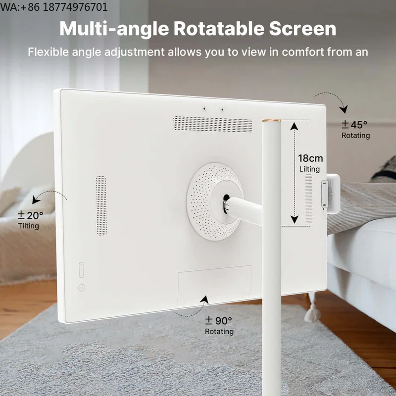 32 Inch Mobile Portable TV Stand on Wheels Support Google Store Full Swivel Rotation Portable Touch Screen Monitor