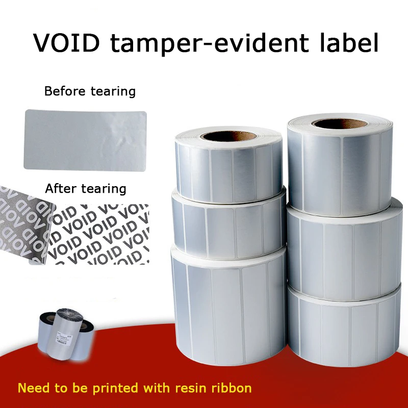 void偽造防止ラベルステッカー-破れ防止改ざん防止シルバーステッカー-自己粘着印刷ラベル-紙にリボンが必要