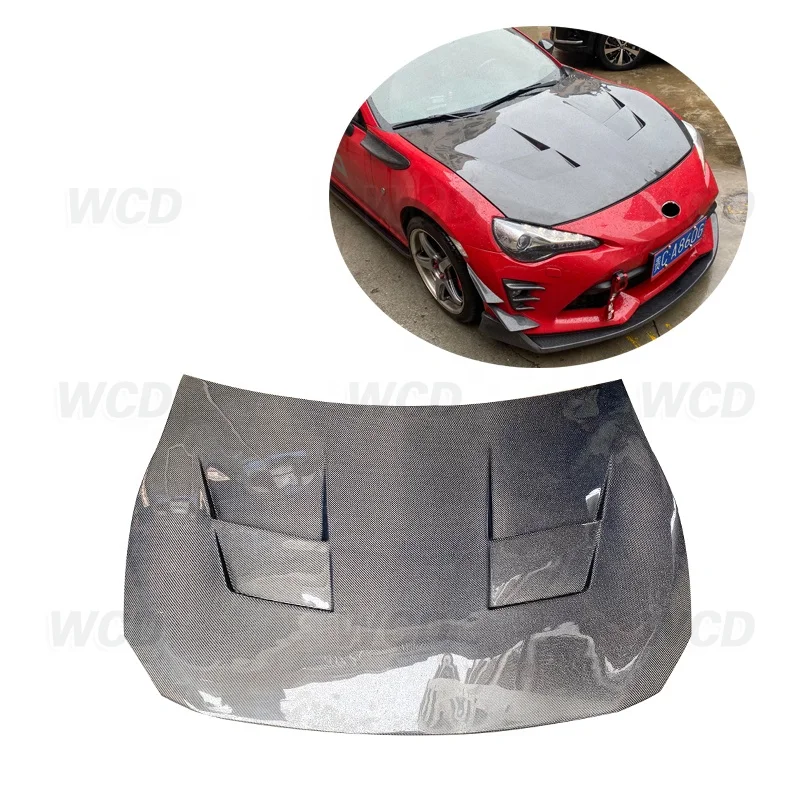 Carbon Fiber GT86 Engine Hood with Vents for Toyota 86 Scion FRS  FT86 Subaru BRZ 13-19 WCD Style