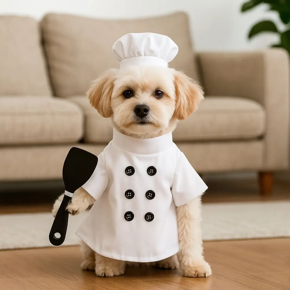 

Art Dress Washable Porch Geese Clothes Cartoon Adjustable Chef Geese Outfit Secure Goose Cosplay Clothes Outdoor