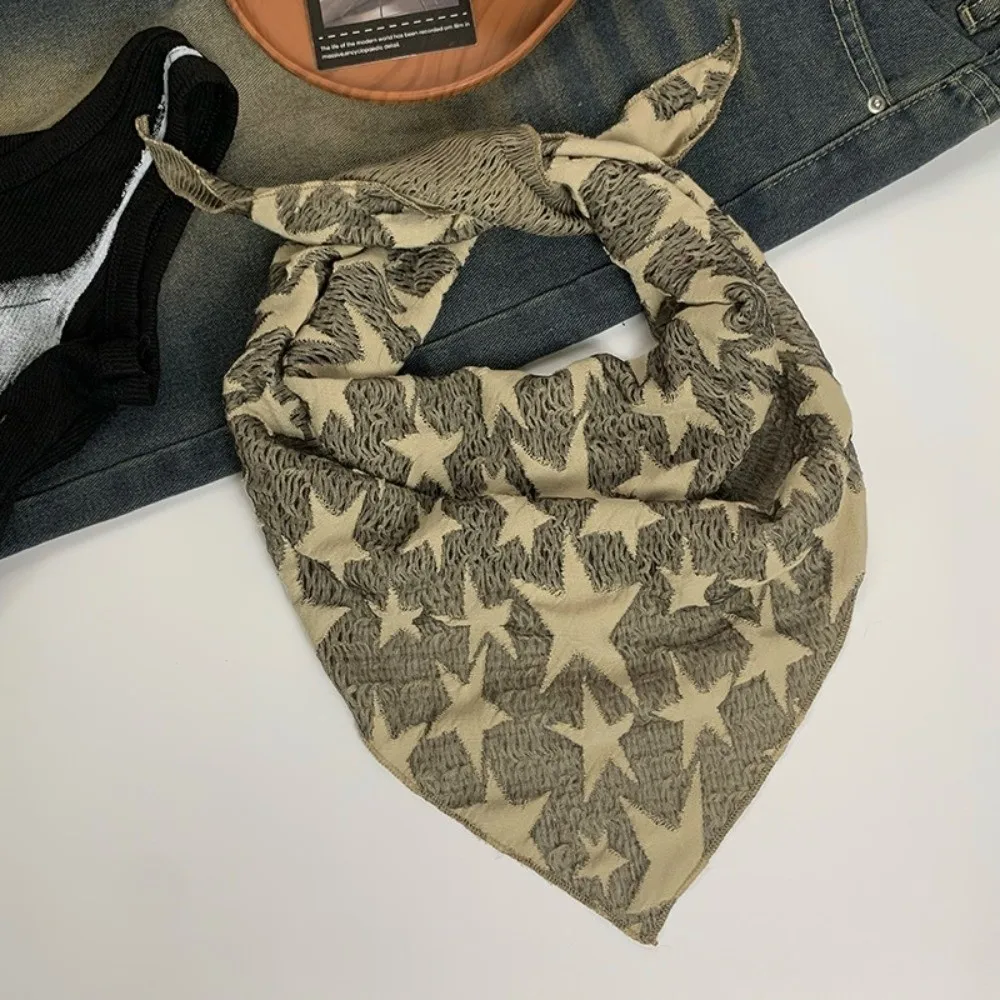 Hoofddeksels Wasteland Stijl Ster Haar Sjaal Hip Hop Soft Wrap Y2K Hippe Sjaal Driehoekige Hoofdband Gebreide Tube Top Pittige Meisjes