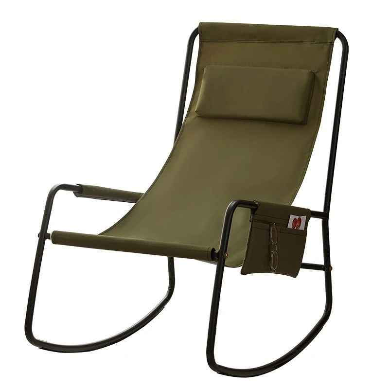 Single outdoor rocking chair summer fabric breathable rocking back chair reclining chair living room balcony chair can lie down