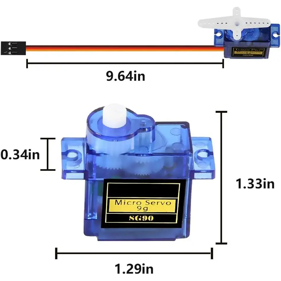 6pcs Sg90 9g Micro Servo Motor, Mini Servos Motor Kit Plastic Gear 180 Degree Servo for Rc Car Airplane Plane for Arduino