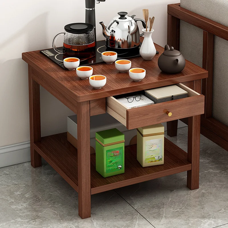 

Coffee table small apartment new Chinese style tea table solid wood legs