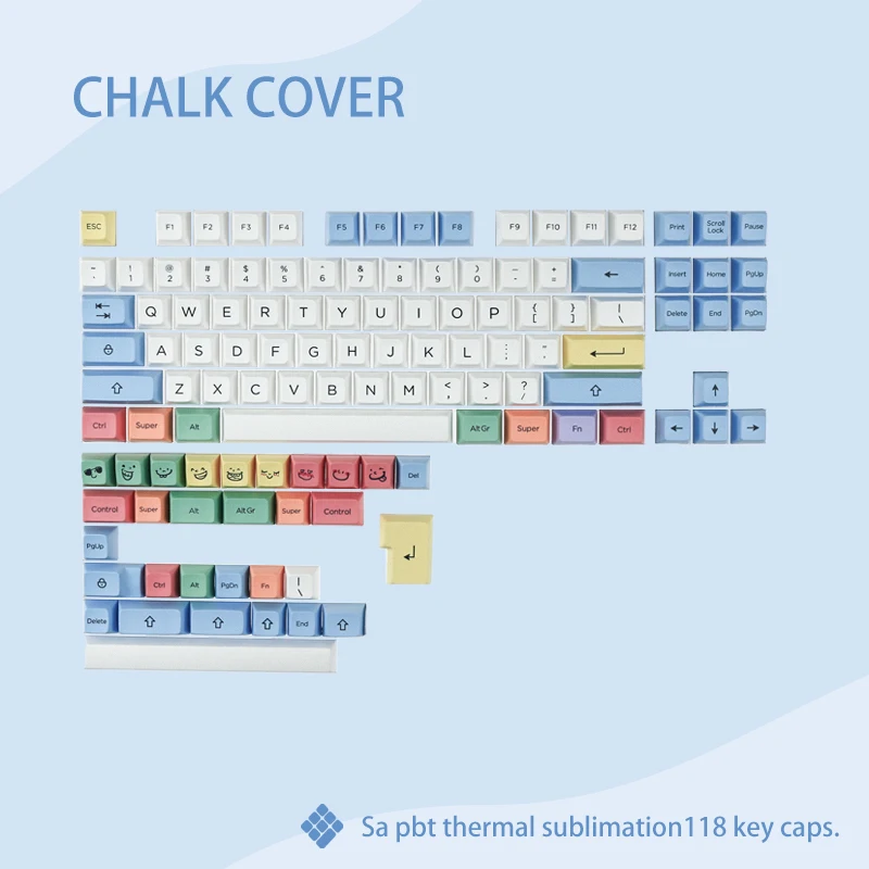

Чехол для мела SA, 116 клавиш, колпачки для механической клавиатуры, PBT, горячая сублимация, небольшой полный набор колпачков для клавиш по индивидуальному заказу