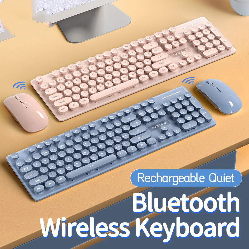 

MC KM600 Wireless Keyboard and Mouse Combo Bluetooth Full Size 104 Keys Keyboard and Portable Wireless Mouse for Windows PC iPa1