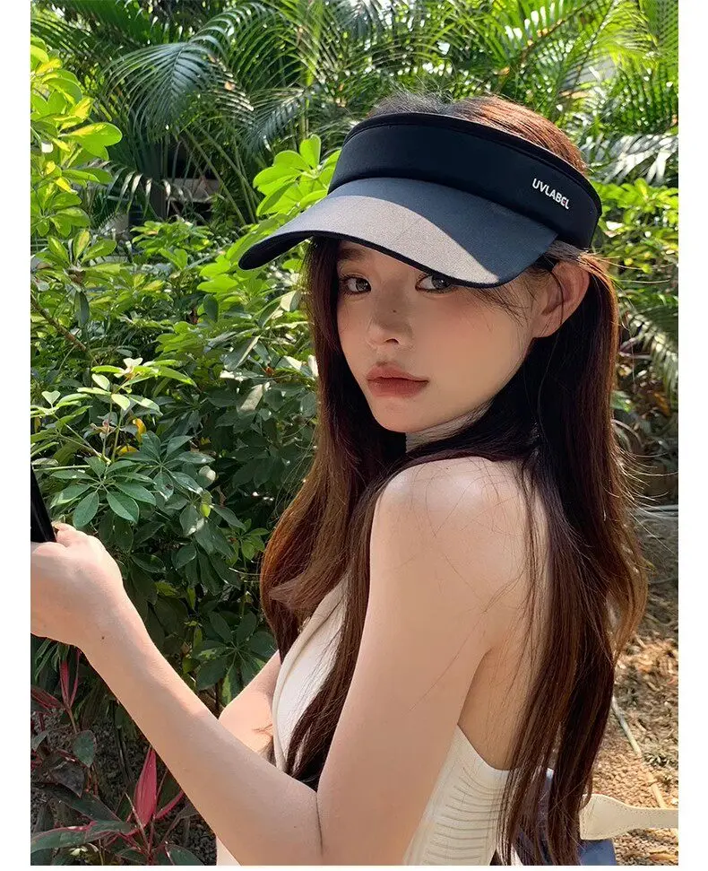 Sonnenblende Unisex UV-Schutz Paar-Sportmütze Golf Tennis Sommer Krempe Angeln Strand Wandern Radfahren Sonnenschutz Leerer Top-Hat – Detail 11