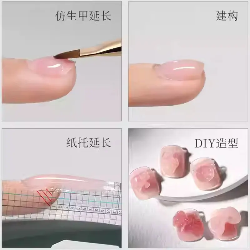 جل تمديد شفاف للغاية من MR Nail، وصلة أظافر سريعة غير مؤلمة، قالب أظافر جل كريستالي للعلاج بالضوء بدون ورق