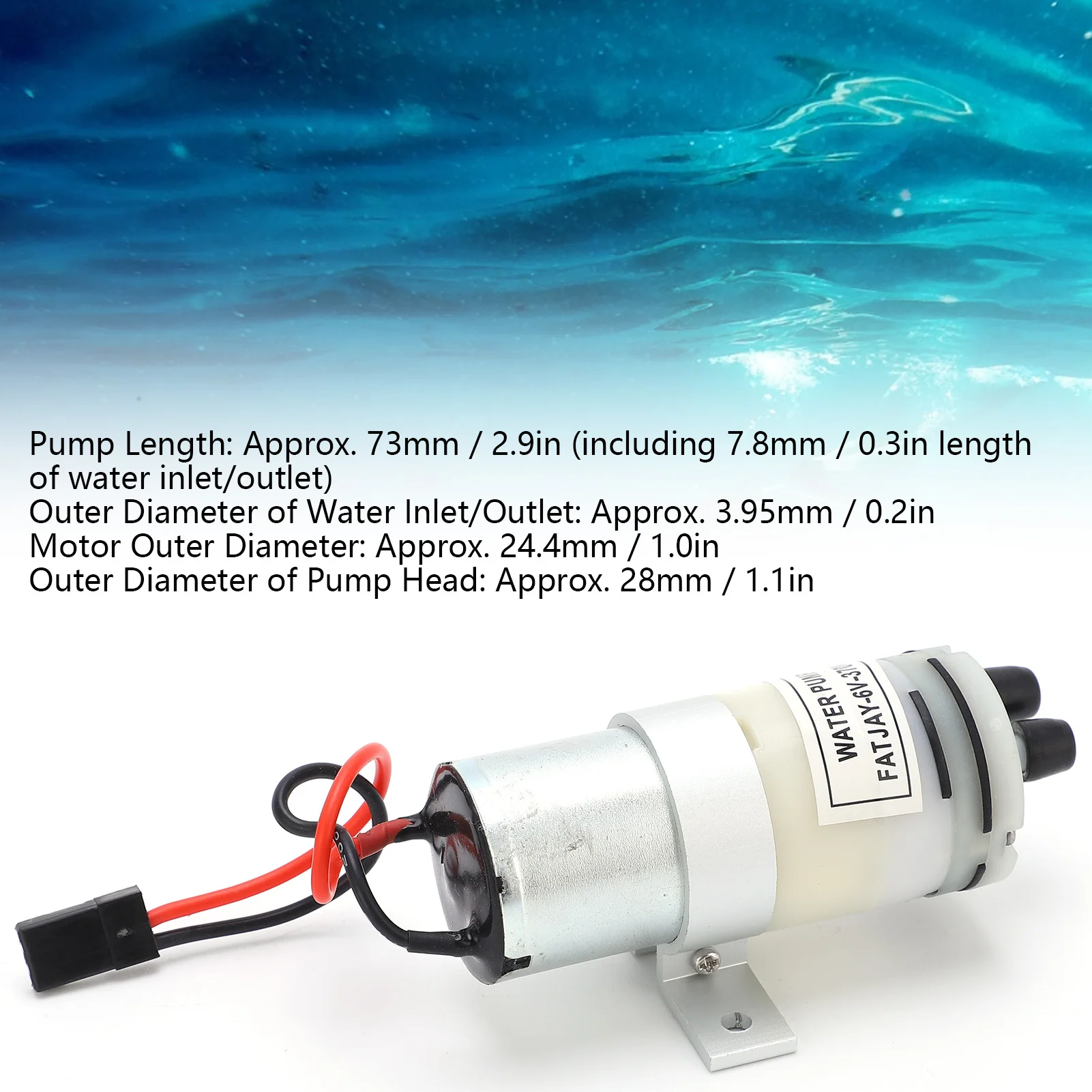 RC Water Pump 3‑6V 370 Water Cooling Pump Low Noise Design JR Plug Erosion Proof and Strength Durable for RC Boats Motor ESC