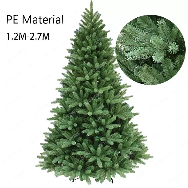 

4-9FT Artificial Christmas Tree Large PE PVC Material High Grade Christmas Tree Metal Stand Holiday New Year Home Party Decor