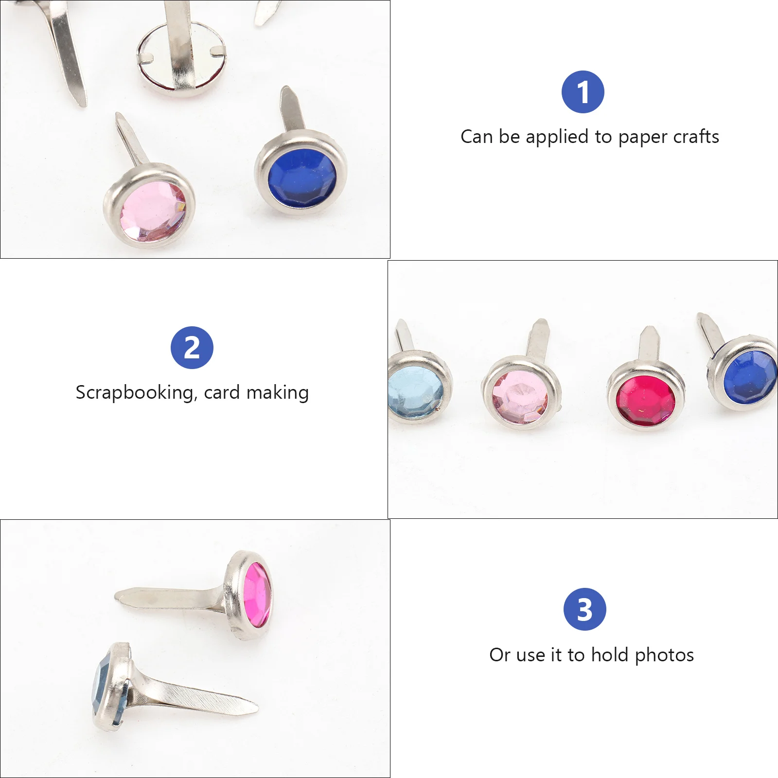 

100Pcs Spray Painted Mini Round Metal Brads Paper Fasteners for Scrapbooking Crafts DIY Stamping Pastel Colors