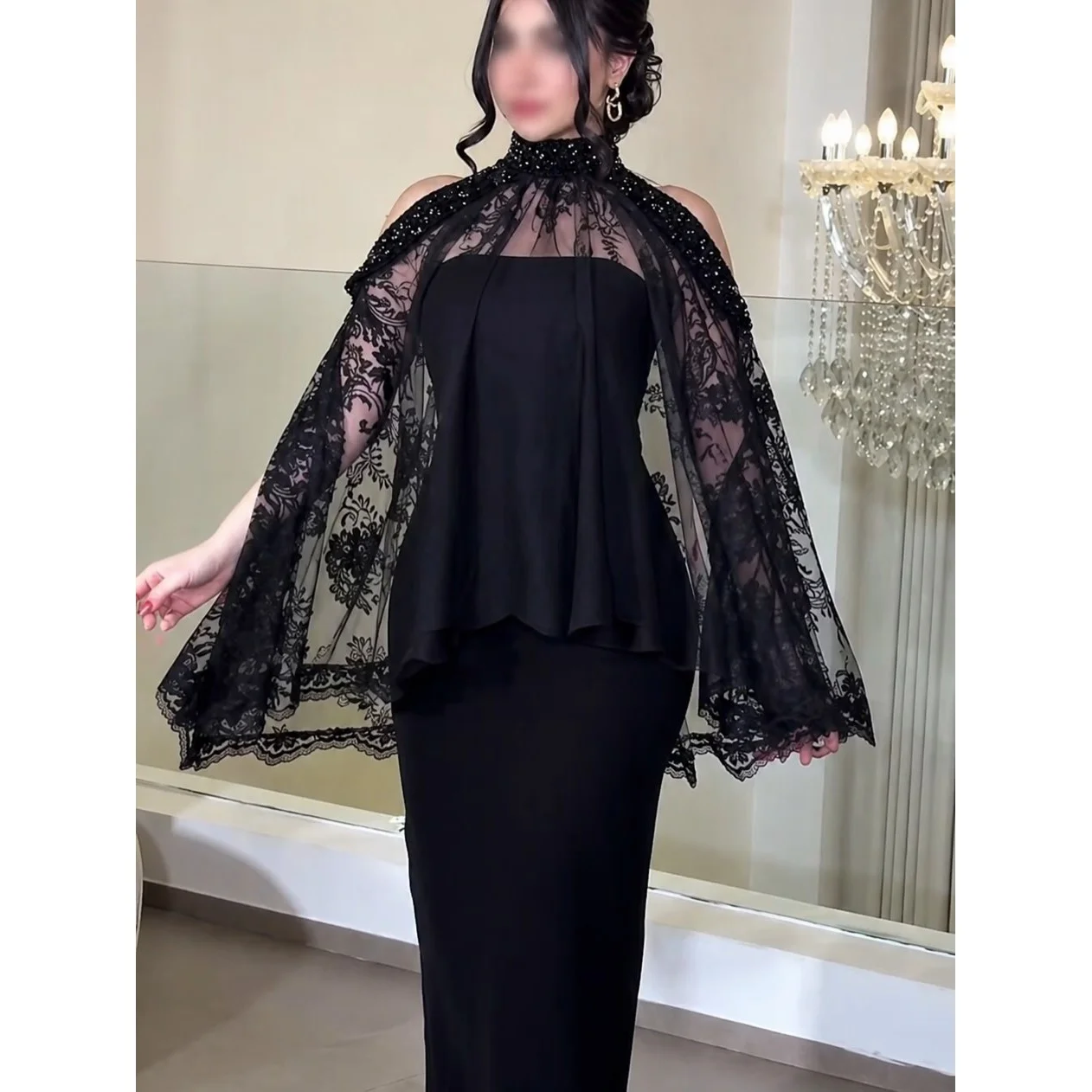 

Lucy Lace Halter Black Straight Evening Dress 2026 Prom Dress Formal Evening Customized Lace Women Elegant Luxury Party Gowns